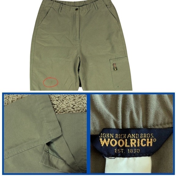 Woolrich Capris Fieldstone Cargo Pants Gorpcore Outdoor Olive Green Womens Sz 10 - Picture 8 of 8